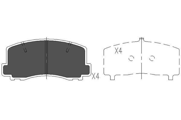 KAVO PARTS Piduriklotsi komplekt,ketaspidur KBP-5522